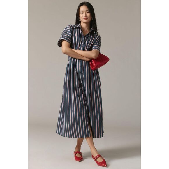 Anthropologie Dresses & Skirts - NWT Anthropologie The Tobie Button-Front Pleated Shirt Dress by Exquise Size XXS